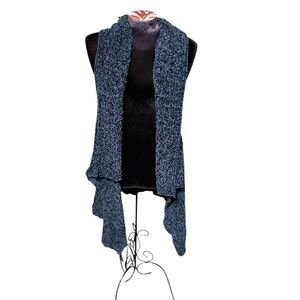 Women’s Stylish Blue Open Front Sweater Vest Shrug Chenille Feel One Size